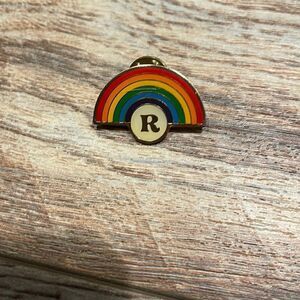 Vintage Rainbow Initial R Pin